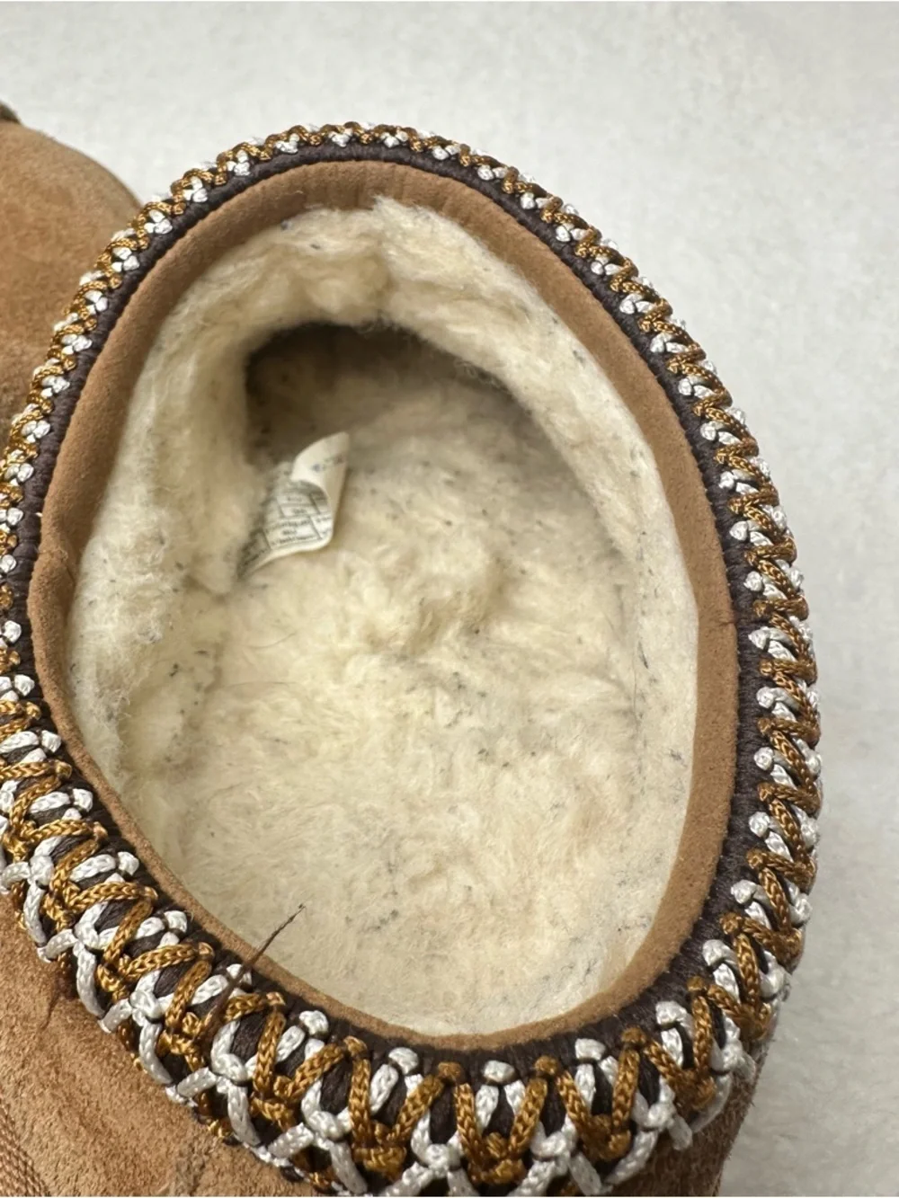 UGG Slip-On Suede Shearling Clogs - Chestnut Brown in Size 3